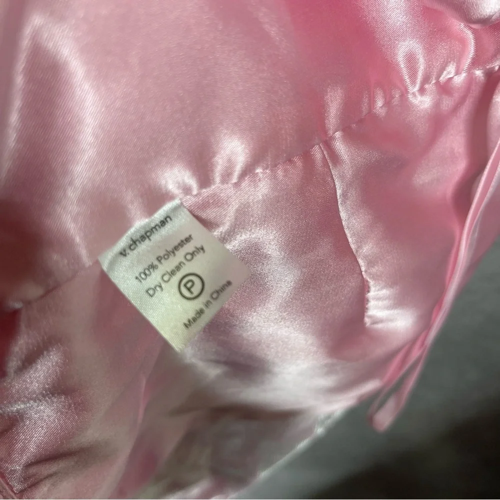 V. Chapman Petals Front Tie Jacquard‎ Blouse In Pink Macaron Women's Size 2